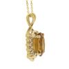Image 5 : Estate 14K Yellow Gold Oval Citrine & 0.10 ctw Diamond Pendant & Adjustable Chai