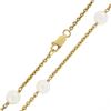 Image 1 : Estate 14k Yellow Gold 7.5mm White Pearl By The Yard 23.5" Cable Chain Necklace