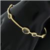 Image 4 : Ippolita 18K Gold 7.5 4.93 ctw Bezel Smoky Quartz Station Slip On Bangle Bracele