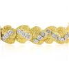 Image 3 : Vintage 18k Gold & Platinum 5.0 ctw Old Diamond Etched Floral Statement Bracelet