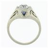 Image 8 : Antique Art Deco 18k Gold GIA Old European Diamond Sapphire Engagement Ring