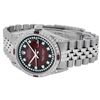 Image 8 : Rolex Mens Stainless Steel Diamond Lugs Red Vignette And Ruby Datejust Wristwatc