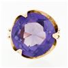 Image 4 : Retro Vintage Handmade 14k Rose Gold 13.7mm Synthetic Alexandrite Solitaire Ring