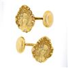 Image 1 : Men's Antique Art Nouveau 14k Gold Detailed Nymph Lady Diamond Accent Cuff Links
