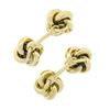 Image 2 : Men's 14k Yellow Gold 0.10 ctw Diamond Polished Love Knot Reversible Cuff Links