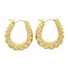 Image 4 : Milor Italian 14K Yellow Gold Polished Puffed Ribbed Wide Hoop Huggie Earrings