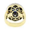 Image 7 : 18k TT Gold Oval Bezel Sapphire w/ 1.7 ctw Diamond Milgrain Mosaic Dome Bombe Ri