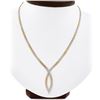 Image 1 : 14k Tri Color Gold Reversible Flat Textured Snake Link Chevron V Chain Necklace