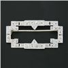 Image 2 : Antique Art Deco Platinum Old Euro & Mine Cut Diamond Open Geometric Brooch Pin