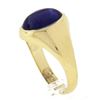 Image 2 : Vintage British 9K Gold Oval Cabochon Amethyst Solitaire Polished Pinky Ring