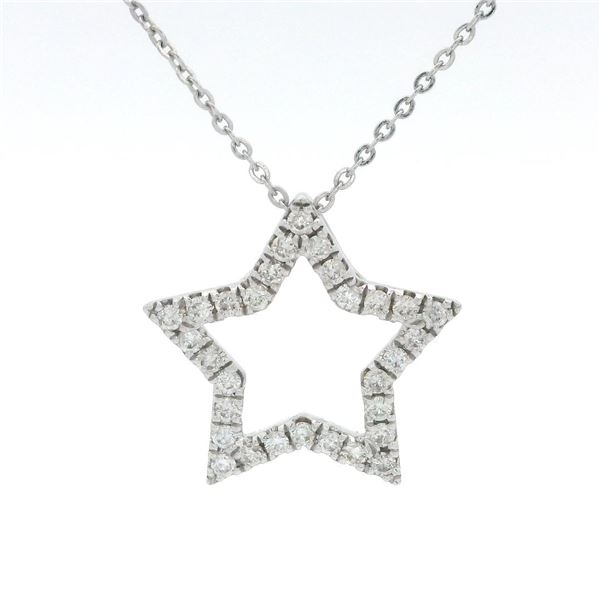 14kt WG Star Pendant with chain