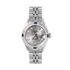 Image 2 : Rolex Ladies Stainless Steel Gray Diamond And Sapphire Date Wristwatch 26MM