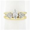 Image 1 : 14K TT Gold 0.70 ctw Marquise Diamond Solitaire Engagement Custom Wedding Ring S