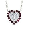 Image 3 : 18K White Gold GIA Heart Brilliant Diamond & Ruby Halo Slide Pendant Necklace