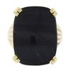 Image 4 : Vintage 9 ctw Yellow Gold 21.3x15.8mm Flat Cushion Black Agate Solitaire Ring