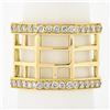 Image 2 : Estate 18k Yellow Gold 1.4 ctw Diamond Open Geometric 15mm Wide Band Ring size 6