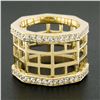 Image 5 : Estate 18k Yellow Gold 1.4 ctw Diamond Open Geometric 15mm Wide Band Ring size 6