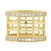 Image 7 : Estate 18k Yellow Gold 1.4 ctw Diamond Open Geometric 15mm Wide Band Ring size 6