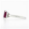 Image 6 : NEW Platinum 2.01 ctw GIA NO HEAT Pink Sapphire & Diamond 3 Stone Engagement Rin
