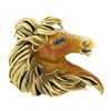 Image 1 : Frascarolo & Co. 18K Gold Detailed Enamel 3D Horse Head Pin Brooch w/ Diamonds