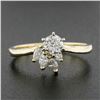Image 2 : 14K Yellow Gold 0.67 ctw Prong Round Solitaire w/ Marquise Diamond Spray Ring