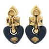 Image 5 : La Nouvelle Bague 18k Gold 1 ctw Tanzanite Blue Enamel Heart Drop Dangle Earring