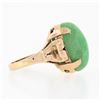 Image 5 : Vintage Retro 14K Rose Gold Oval Cabochon Marbled Jade Solitaire Cocktail Ring