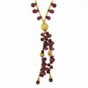 Image 4 : 14k Yellow Gold 16.5" Briolette Cut Tear Drop Garnet & Hammered Bead Necklace