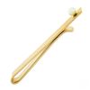 Image 4 : Estate 14k Yellow Gold Cultured Pearl Polished Engraved 1.7" Men's Tie Bar Clip