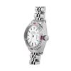 Image 3 : Rolex Ladies Stainless Steel 26MM Silver Index Dial Diamond And Ruby Bezel Date