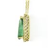 Image 5 : 18K Gold 2.15 ctw Elongated Pear Emerald w/ Diamond Halo Teardrop Pendant Neckla