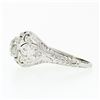 Image 6 : Antique Art Deco 18k Gold Dome Filigree Engraved 0.52 ctw European Diamond Ring