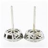 Image 3 : NEW 14k White Gold 0.83 ctw Round Bezel Diamond w/ Halo & Milgrain Stud Earrings
