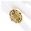 Image 3 : Vintage 18k Gold Milgrain Bezel Oval Citrine Open Work Beaded Large Platter Ring