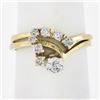 Image 1 : 14K Gold 0.40 ctw Round Brilliant Diamond Engagement Ring & Band Fit Together Se