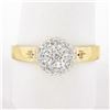 Image 1 : Vintage 18k TT Gold .30 ctw Round Brilliant Pave Diamond High Quality Cluster Ri