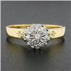 Image 2 : Vintage 18k TT Gold .30 ctw Round Brilliant Pave Diamond High Quality Cluster Ri