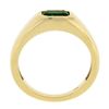 Image 2 : Unisex NEW 14K Yellow Gold 0.66 ctw Green Emerald Sideways Bezel Solitaire Ring