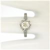 Image 4 : Antique Art Deco Platinum 0.78 ctw Old Mine Cut Diamond Filigree Engagement Ring