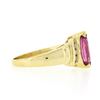 Image 5 : 14k Gold 1.00 ctw Marquise Pink Tourmaline w/ Round Diamond Channel Accents Ring