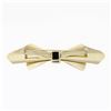 Image 3 : Vintage 14k Gold Black Onyx & Old Cut Diamond Long Freeform Ribbon Brooch Pin