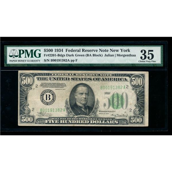 1934 $500 New York FRN PMG 35