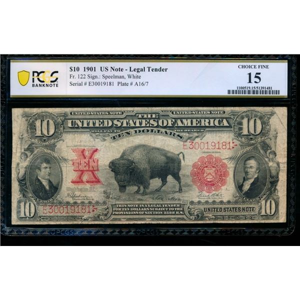 1901 $10 Bison Legal Tender Note 15