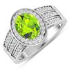 Image 1 : 14KT White Gold 1.6ctw Peridot and Diamond Ring