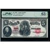 Image 1 : 1907 $5 Legal Tender Note PMG 63EPQ