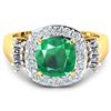 Image 3 : 14KT Yellow Gold 2.07ct Zambian Emerald and Diamond Ring