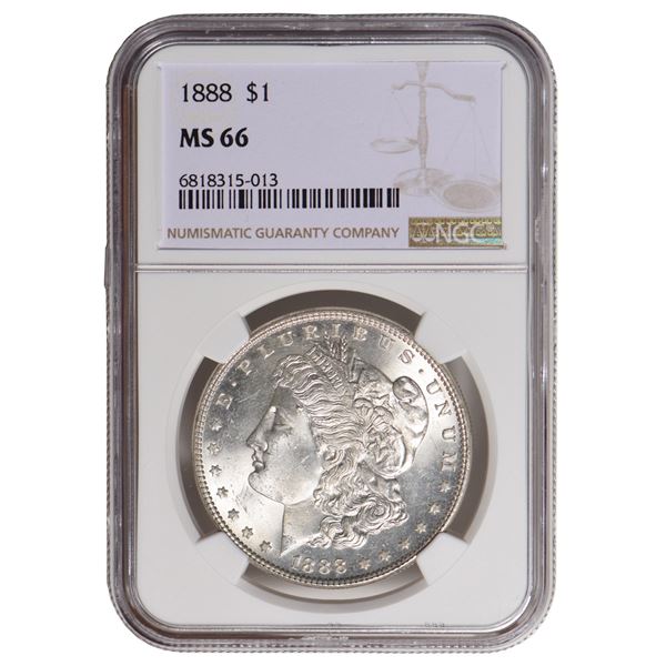 1888 $1 Morgan Silver Dollar NGC MS66