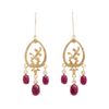 Image 1 : Plated 18KT Yellow Gold and Sterling Silver 4.50ctw Ruby Earrings