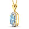 Image 2 : 14KT Yellow Gold 3ctw Aquamarine and Diamond Pendant
