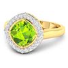 Image 2 : 14KT Yellow Gold 2.02ctw Peridot and Diamond Ring